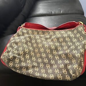 Elegant Red and Brown Shoulder Bag